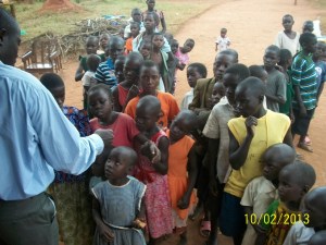 Administering de-worming medicine