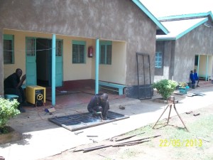 Welding the doors to fit