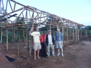 Church structure with trusses installed