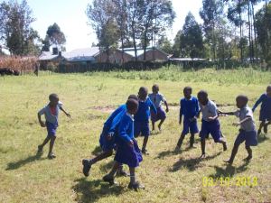 ...playing soccer at recess.