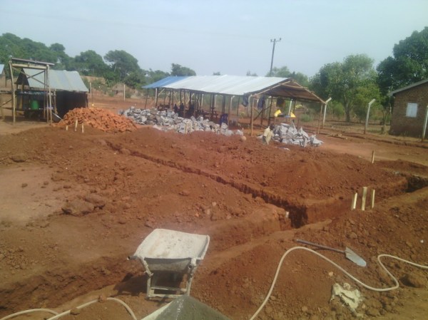 Footer trenches for the kitchen end of the building
