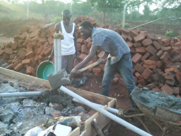 PVC for drains and power lines.