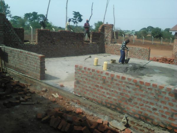 Walls with doors evident in the dining hall part.