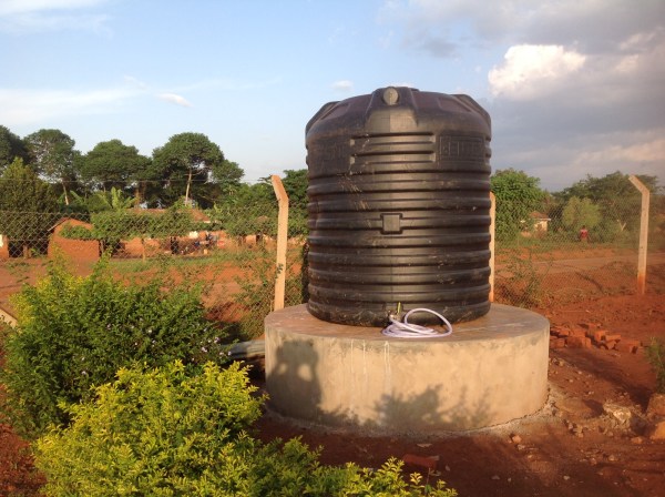 Drinking water storage tank for the community.